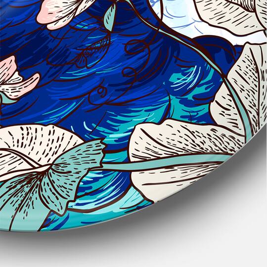 Designart - Two Blue Peacocks With Wildflowers